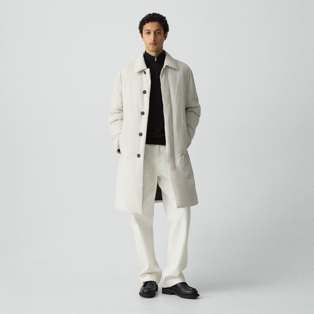 j brand Car Coat in Motion Nylon alabaster