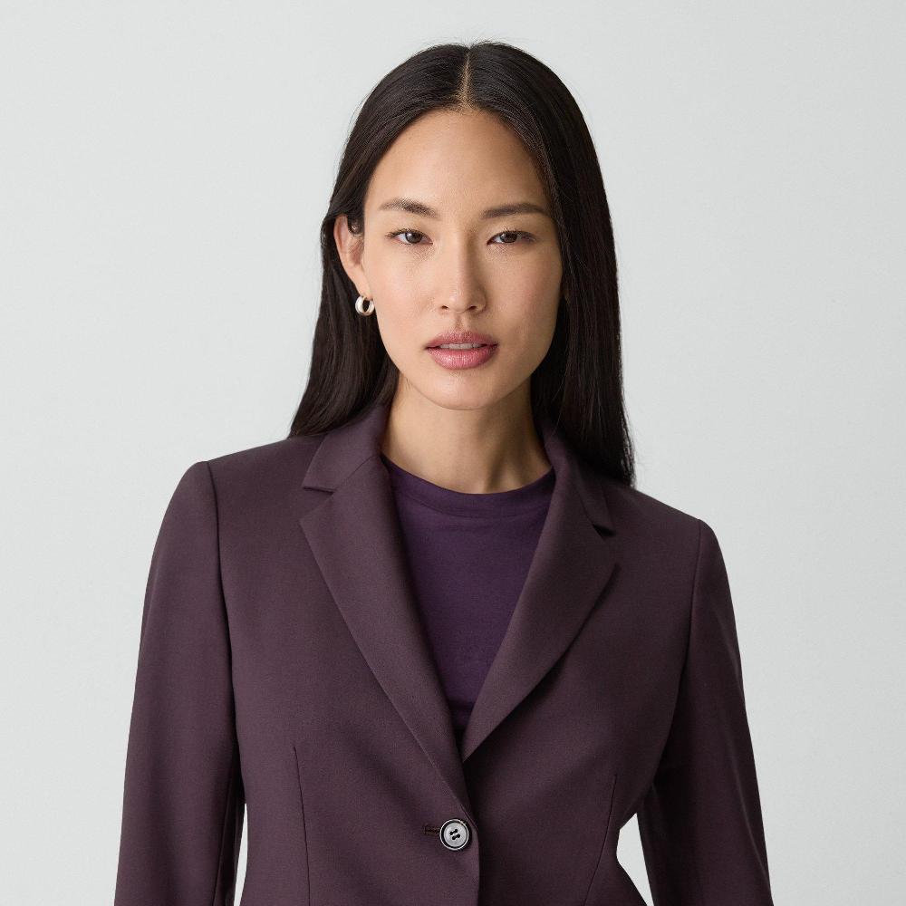 J Brand Carissa Blazer In Good Wool Dark Iris