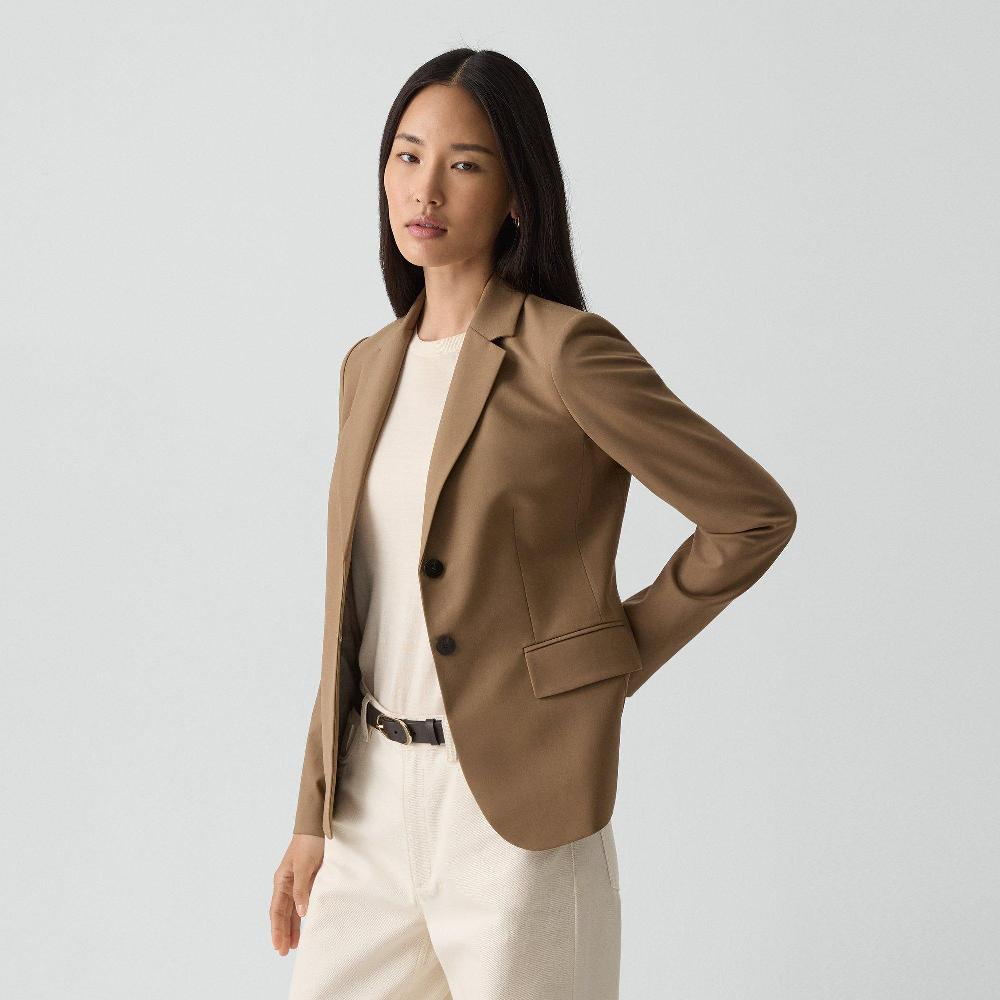 J Brand Carissa Blazer In Good Wool Truffle