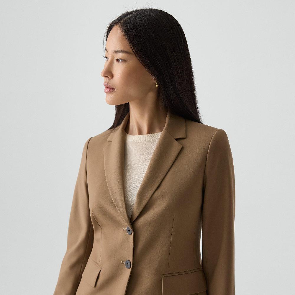 J Brand Carissa Blazer In Good Wool Truffle