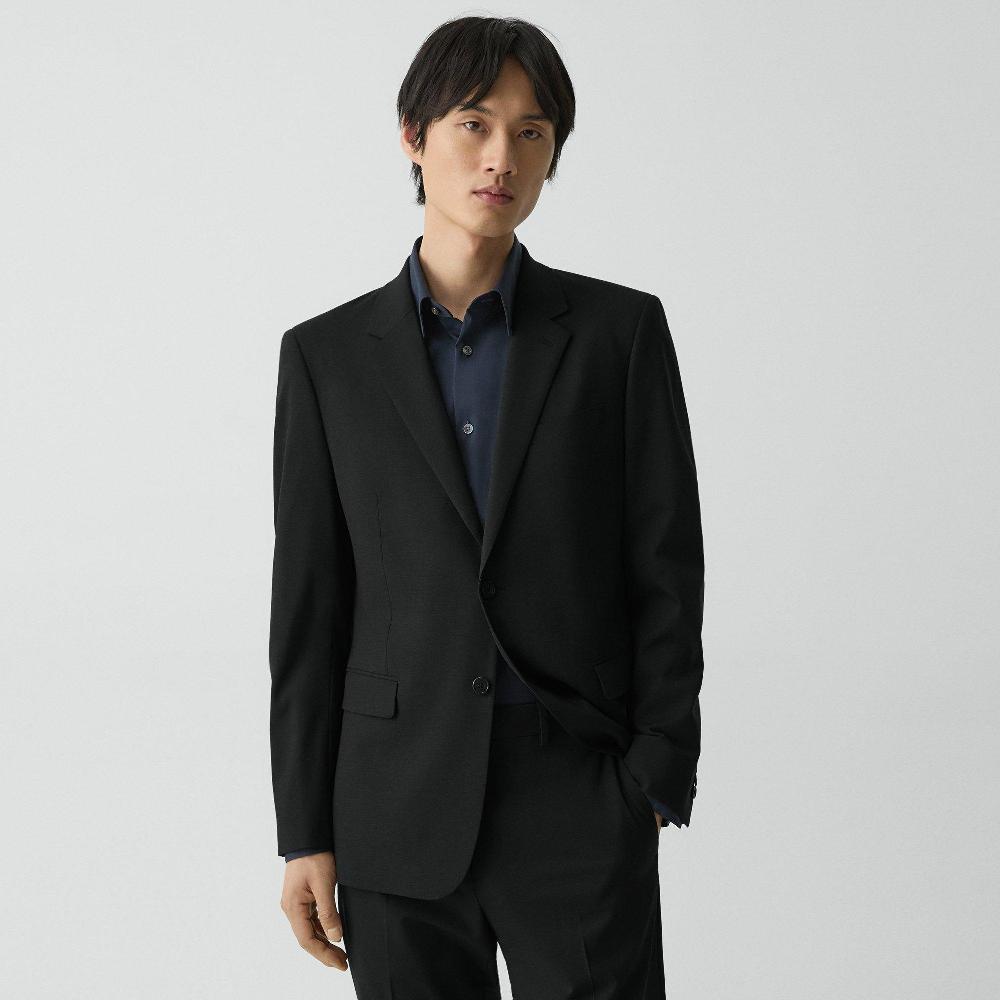 J Brand Chambers Blazer In Stretch Wool Deep Black