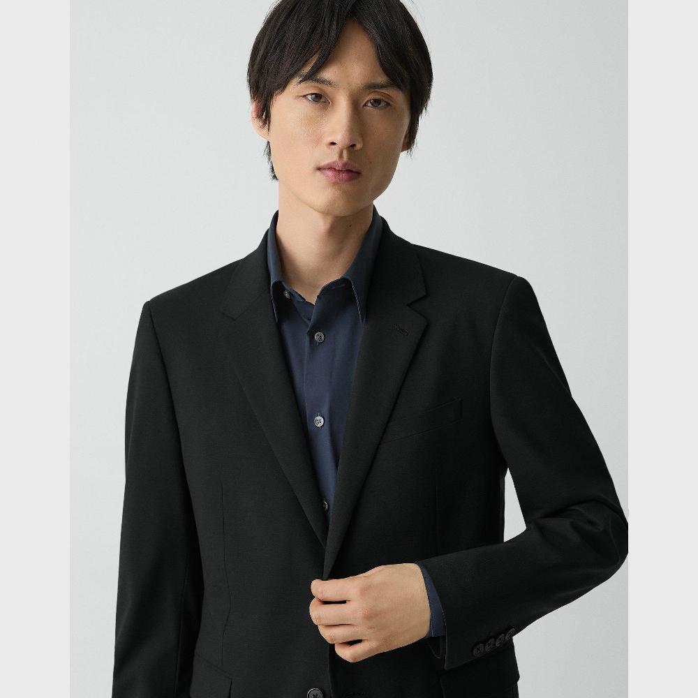 J Brand Chambers Blazer In Stretch Wool Deep Black