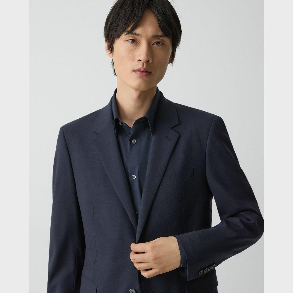 J Brand Chambers Blazer In Stretch Wool Navy