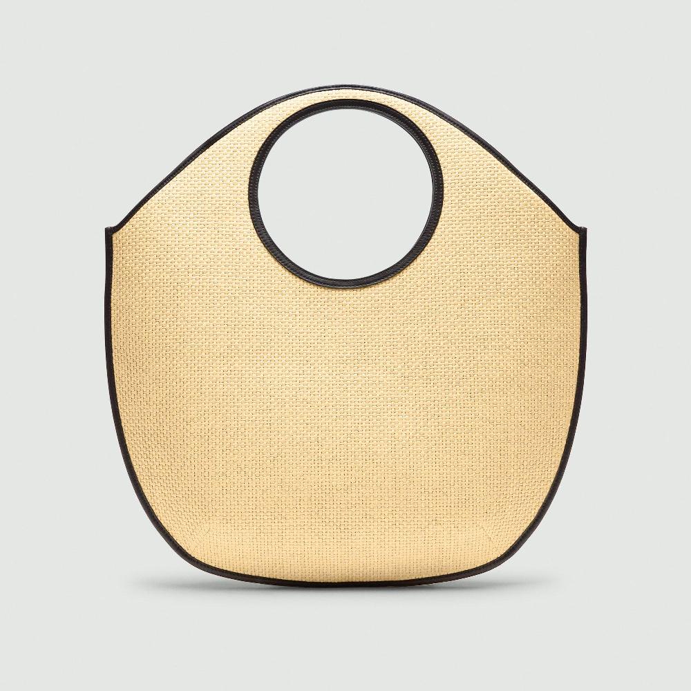 J Brand Circle Tote Bag In Raffia Natural