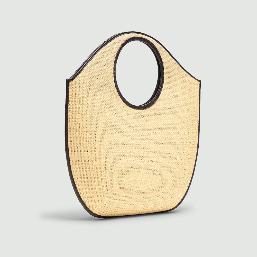 J Brand Circle Tote Bag In Raffia Natural