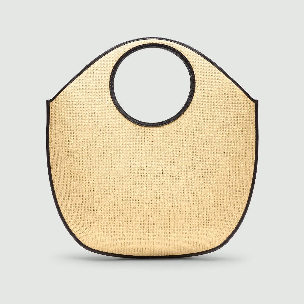 J Brand Circle Tote Bag In Raffia Natural