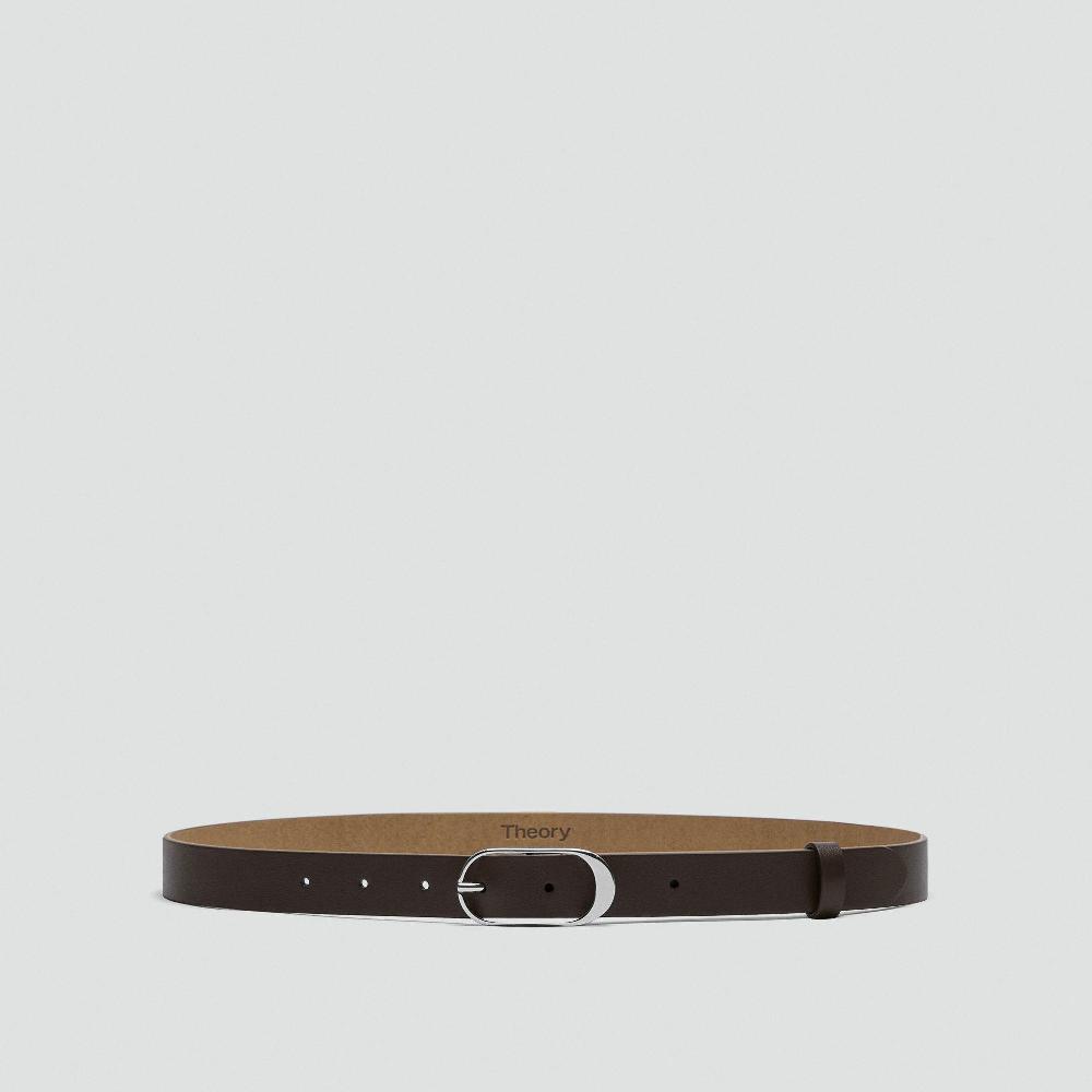 J Brand Classic Oblong Belt In Leather Cacao/gold