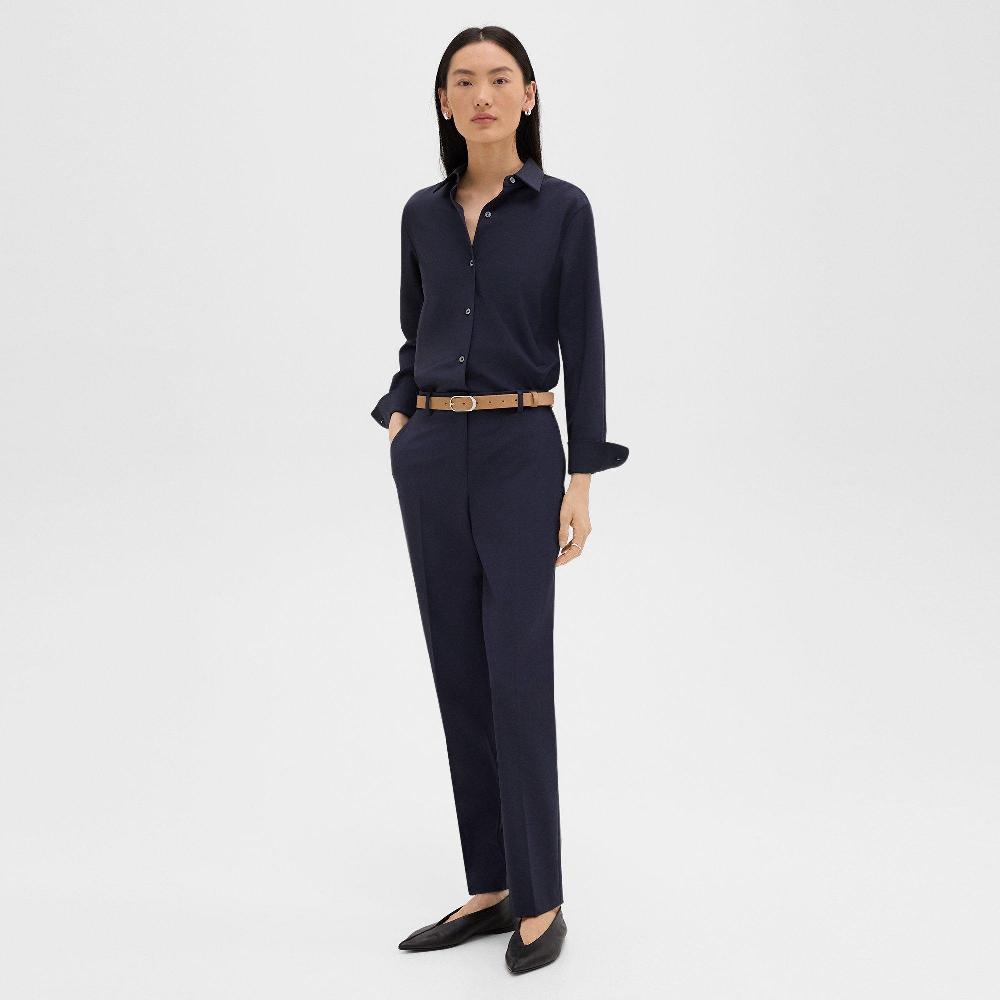 j brand Classic Oblong Belt in Leather new camel