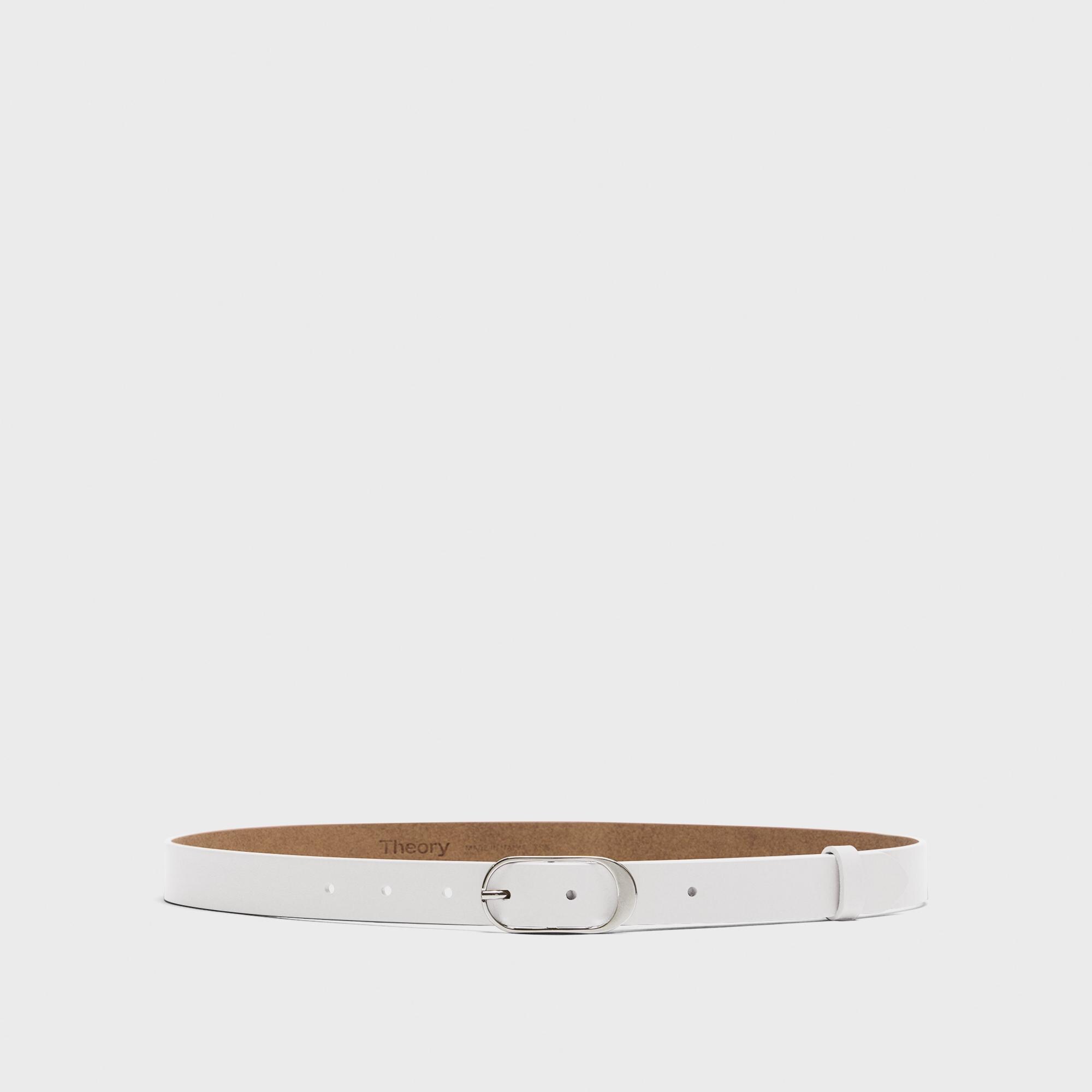 J Brand Classic Oblong Belt In Leather White