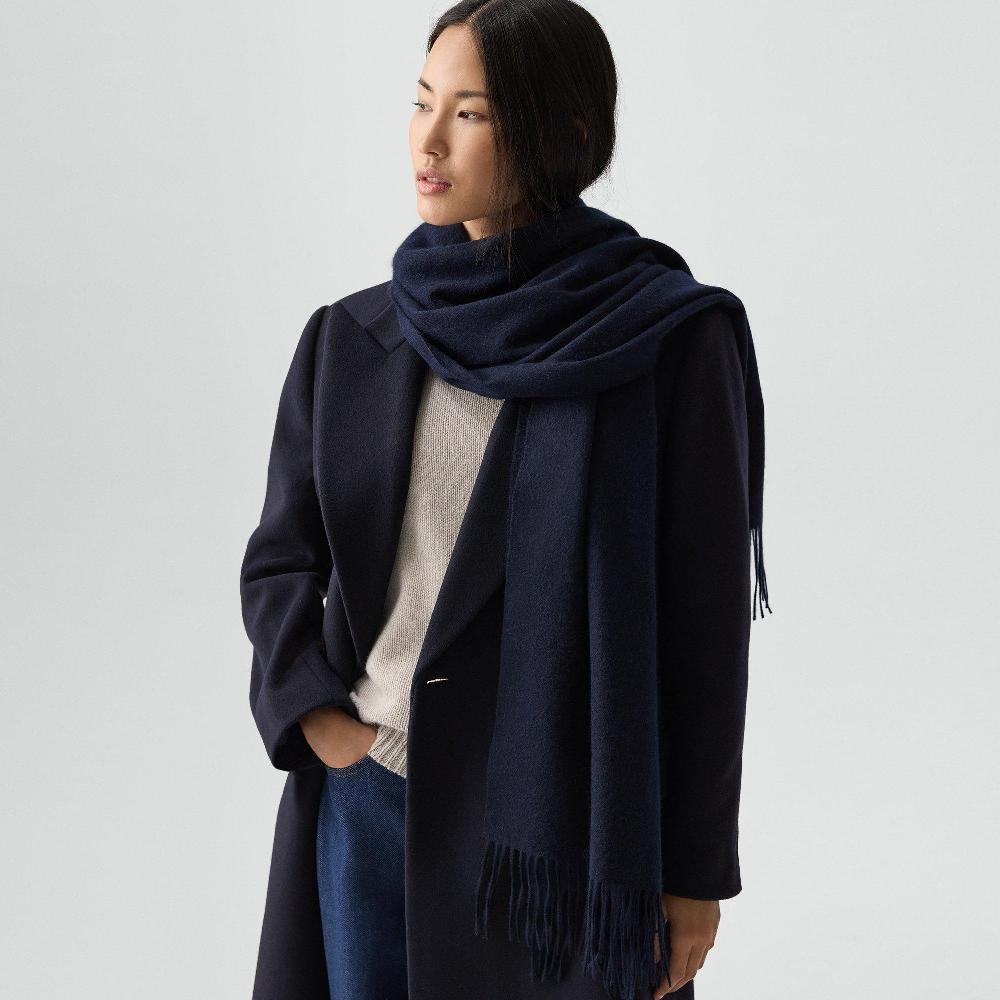 j brand Classic Scarf in Cashmere deep navy