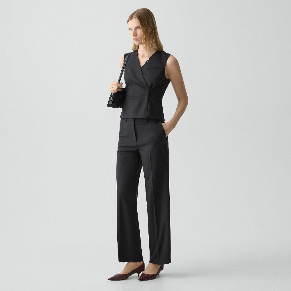 J Brand Classic Straight Pant In Good Wool Black