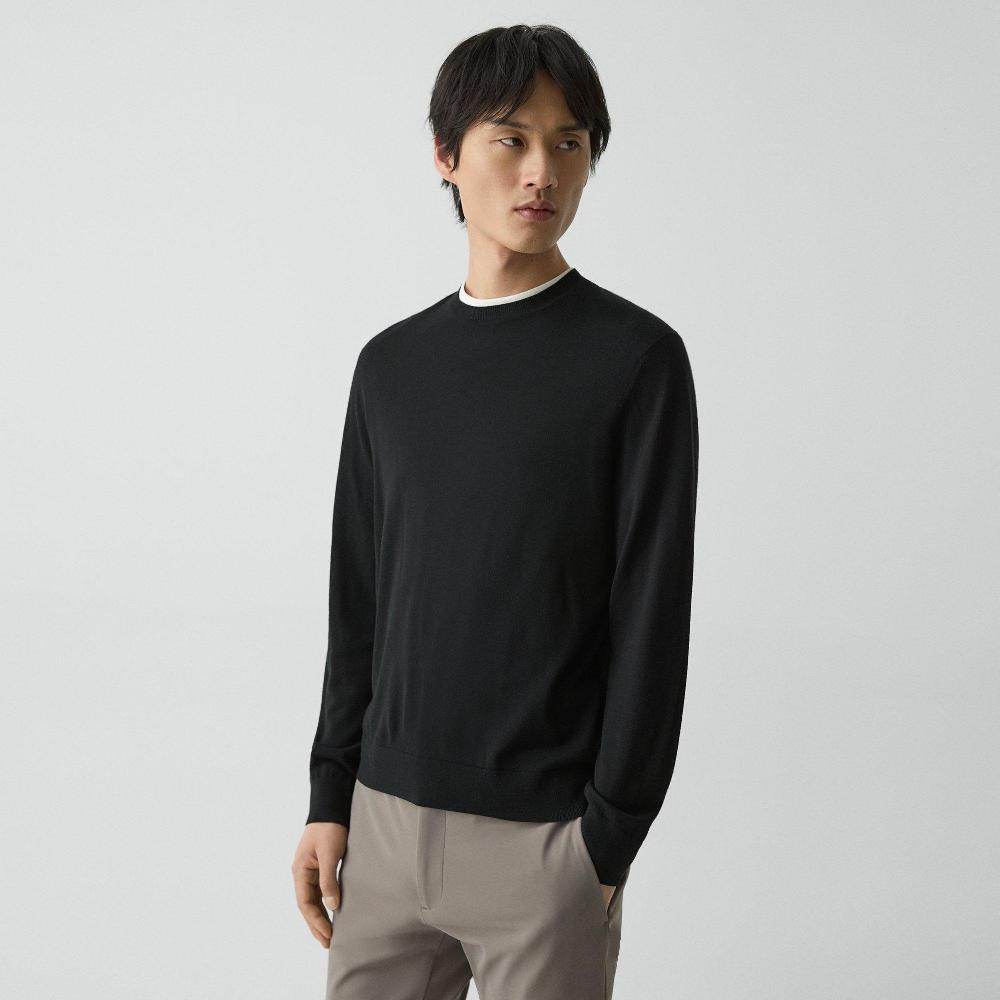 J Brand Crewneck Sweater In Regal Wool Black