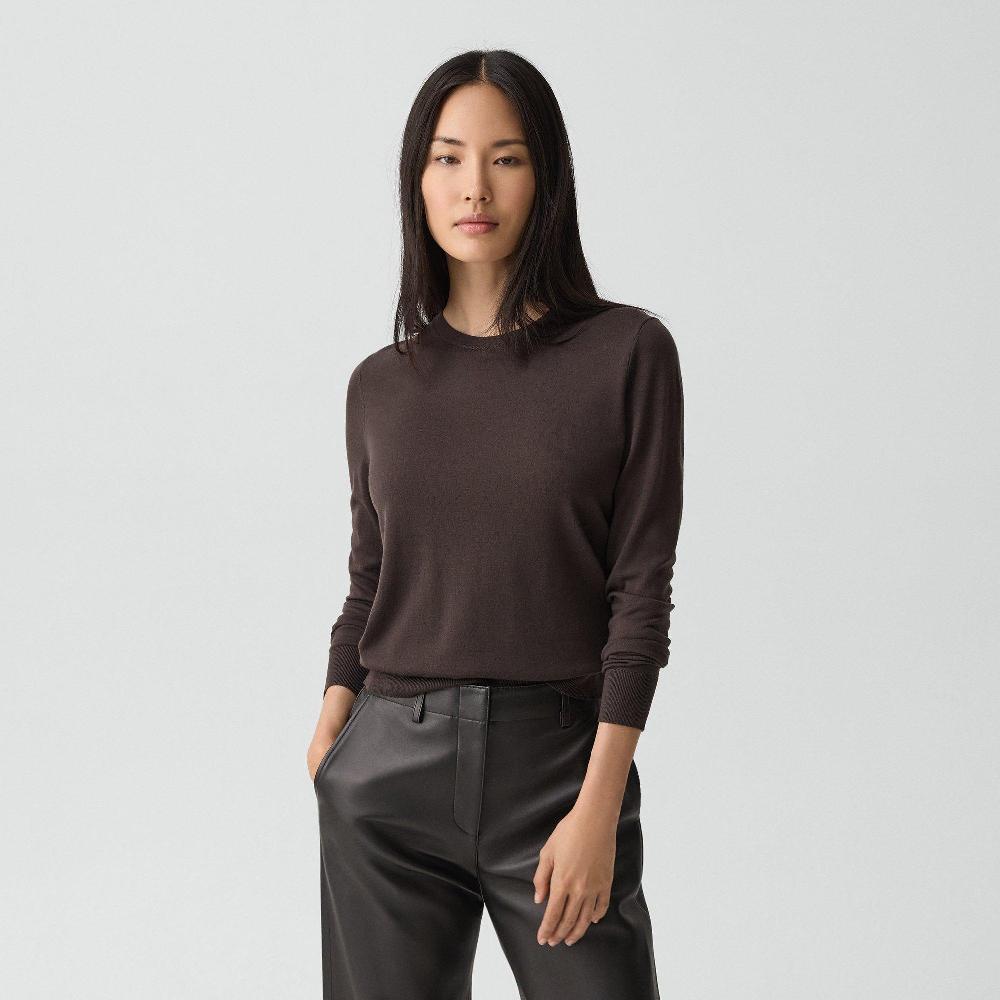 j brand Crewneck Sweater in Regal Wool cacao