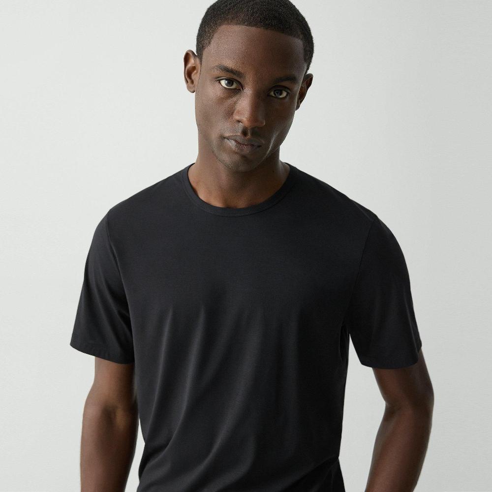 J Brand Crewneck Tee In Perform Jersey Black
