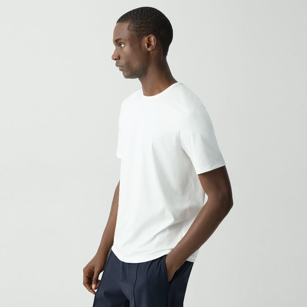 J Brand Crewneck Tee In Perform Jersey White