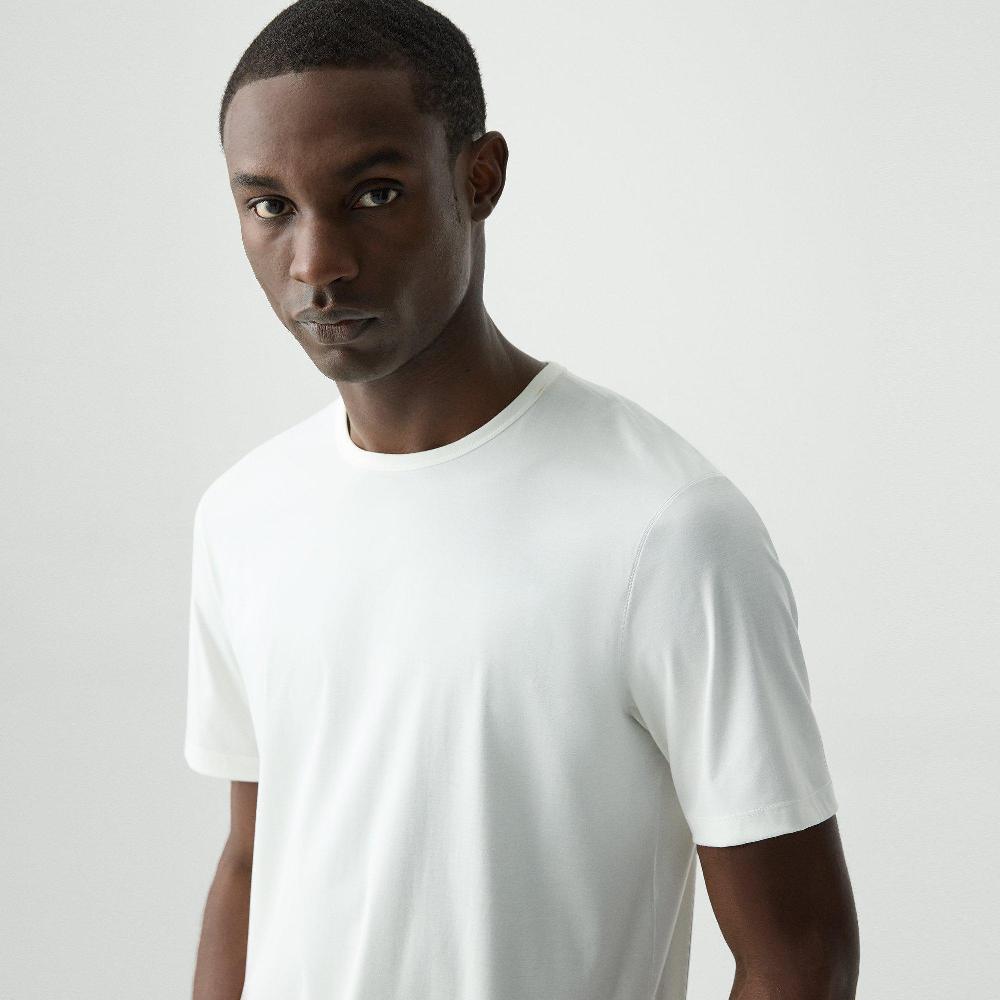 J Brand Crewneck Tee In Perform Jersey White