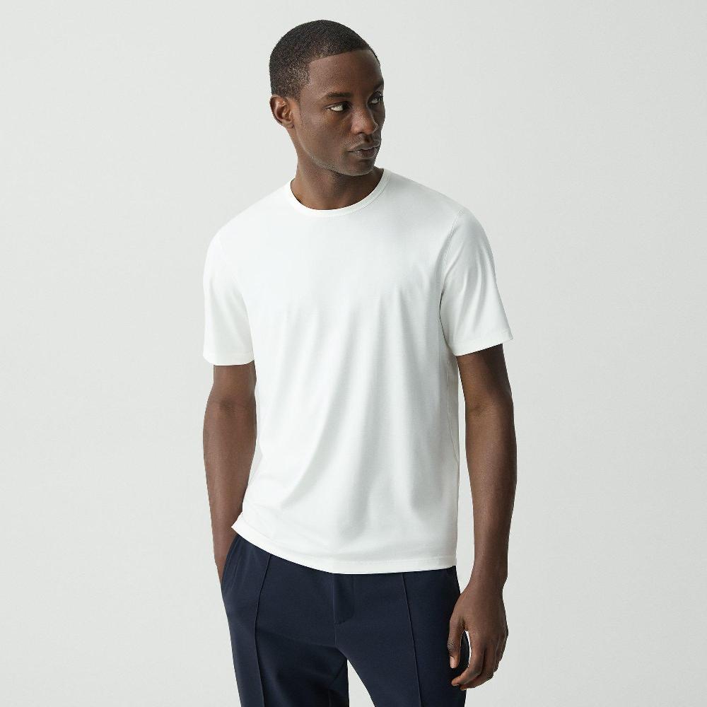 j brand Crewneck Tee in Perform Jersey white