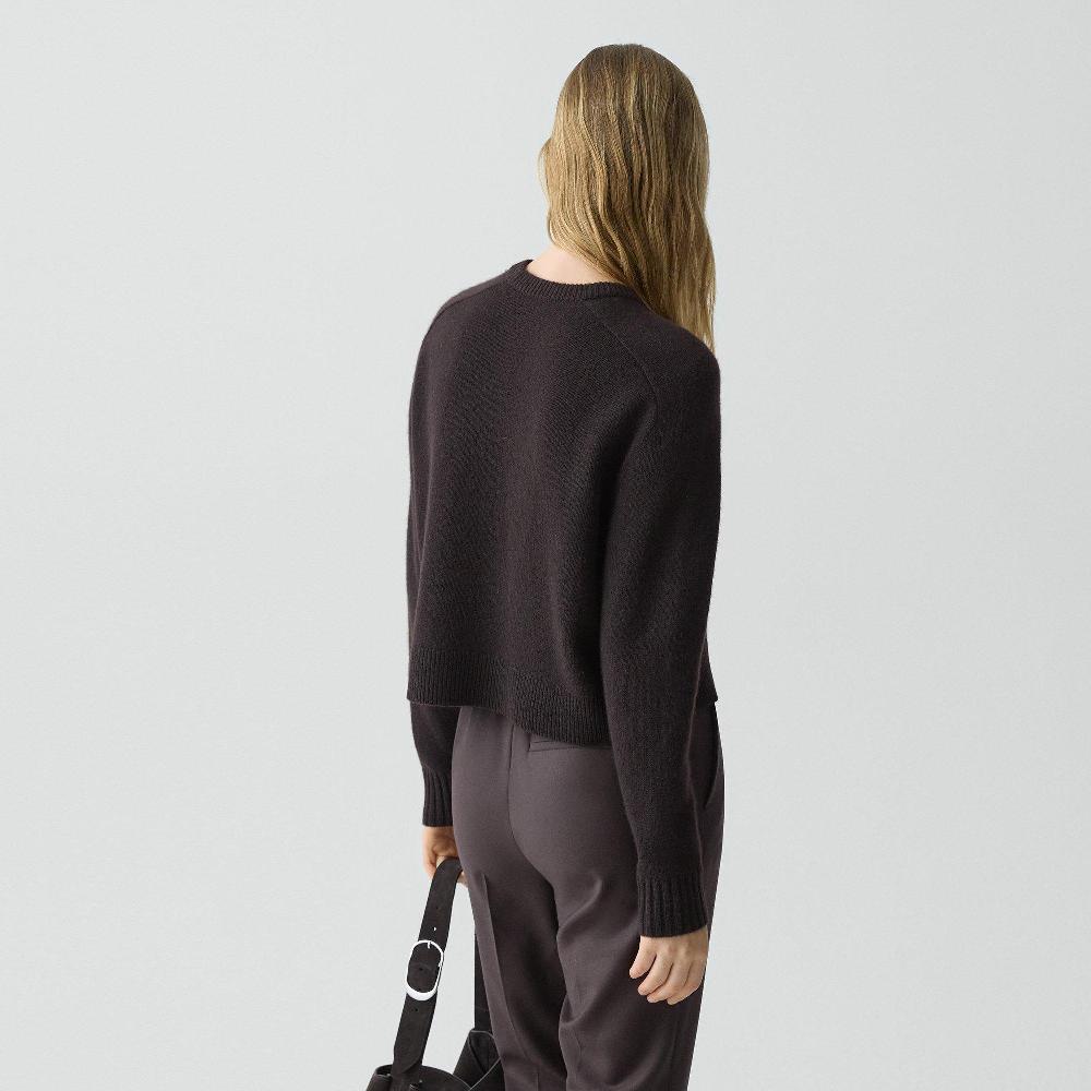 J Brand Cropped Crewneck Sweater In Cashmere Cacao