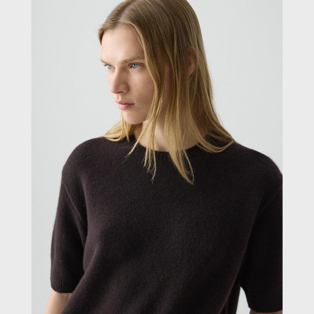 J Brand Cropped Tee In Cashmere Cacao