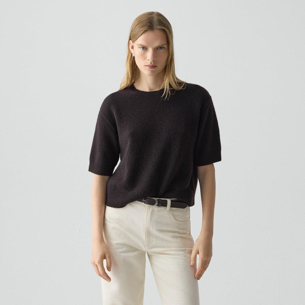 j brand Cropped Tee in Cashmere cacao