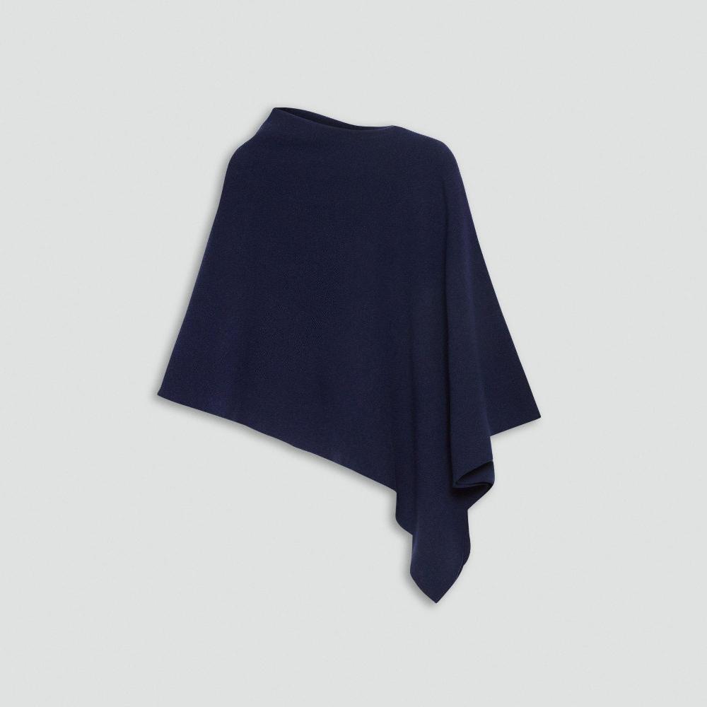 J Brand Draped Poncho In Felted Wool-Cashmere Navy