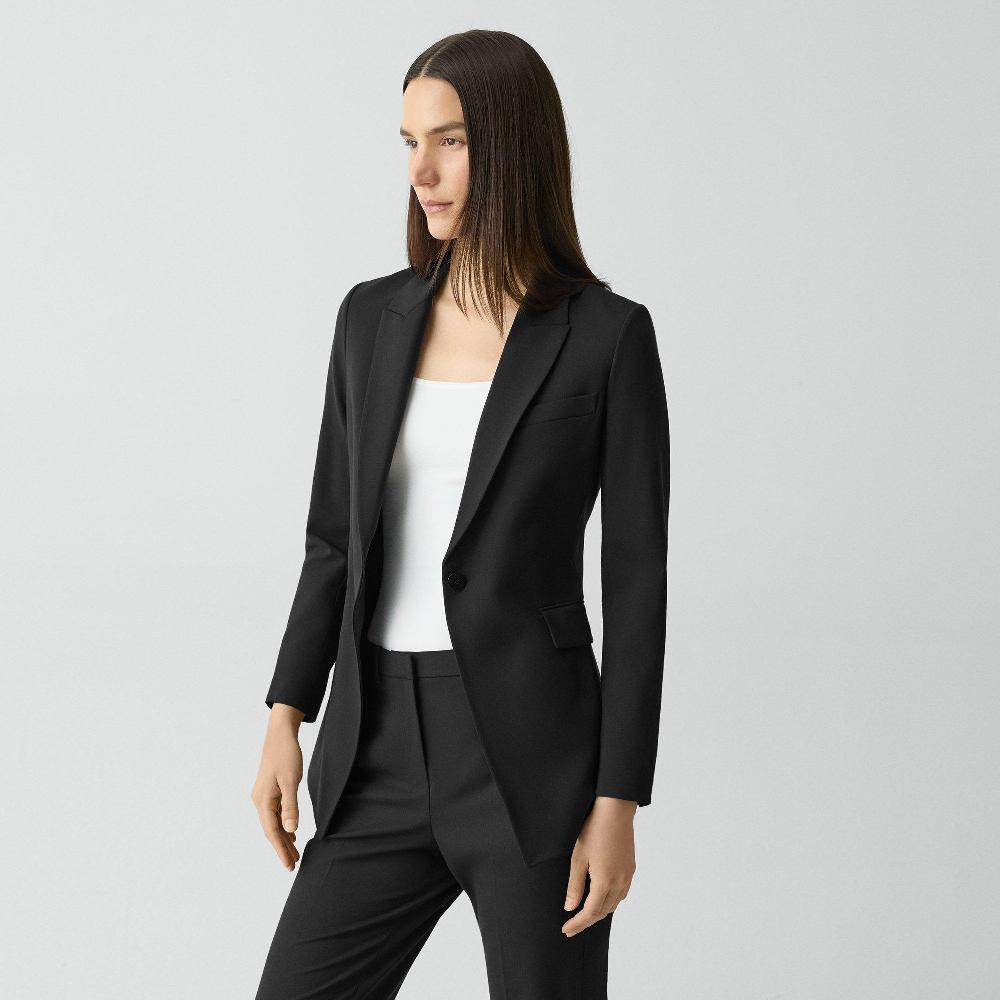 J Brand Etiennette Blazer In Good Wool Black