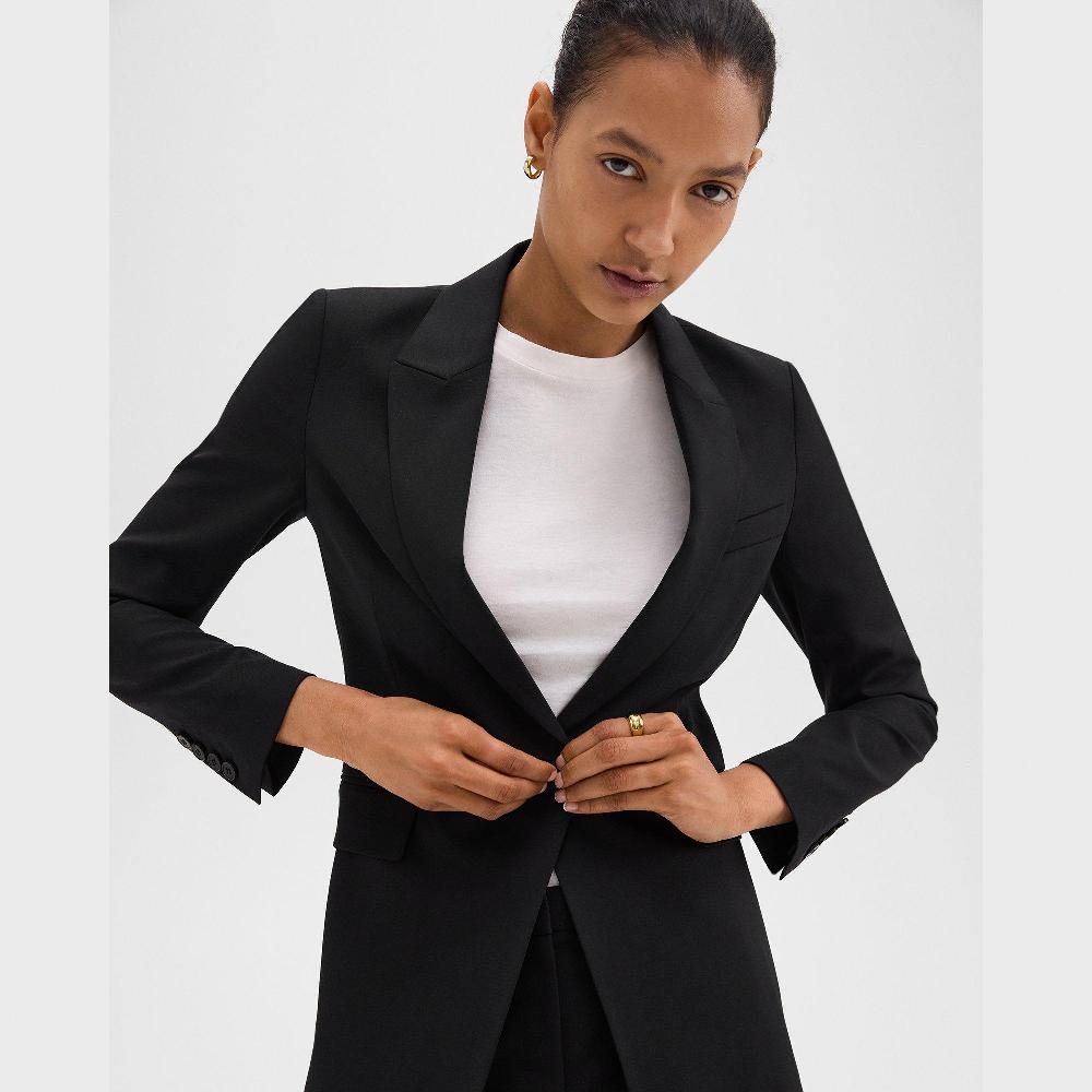 J Brand Etiennette Blazer In Good Wool Black