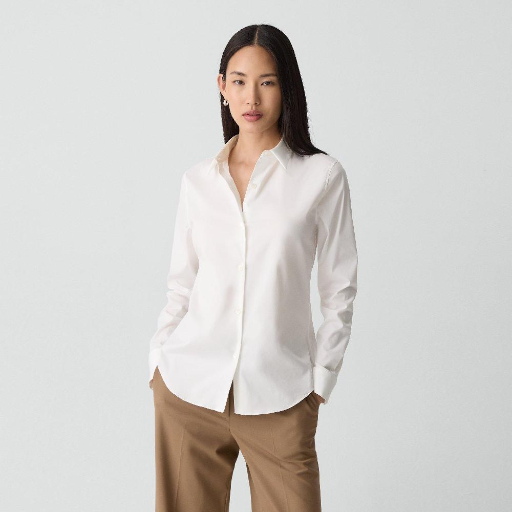 j brand Fitted Shirt in Good Cotton white