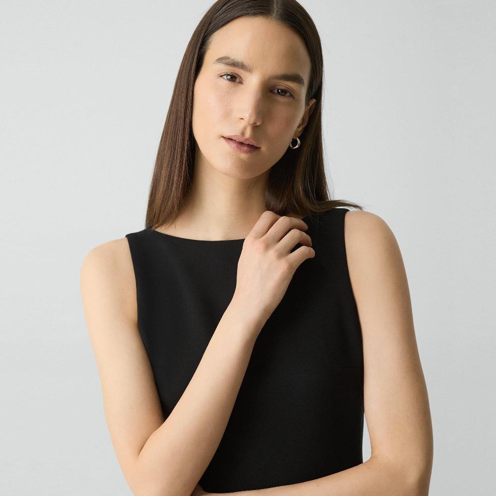 J Brand Flared Dress In Admiral Crepe Black