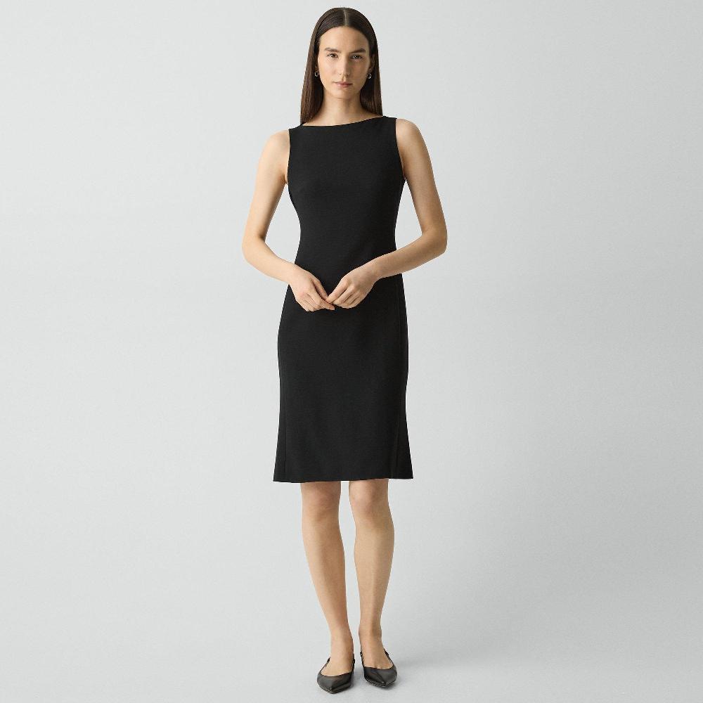 j brand Flared Dress in Admiral Crepe black
