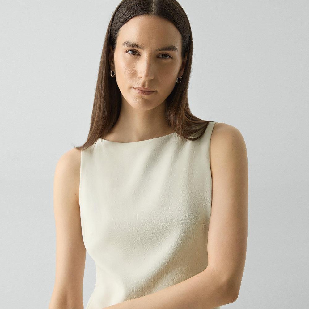 J Brand Flared Dress In Admiral Crepe Rice