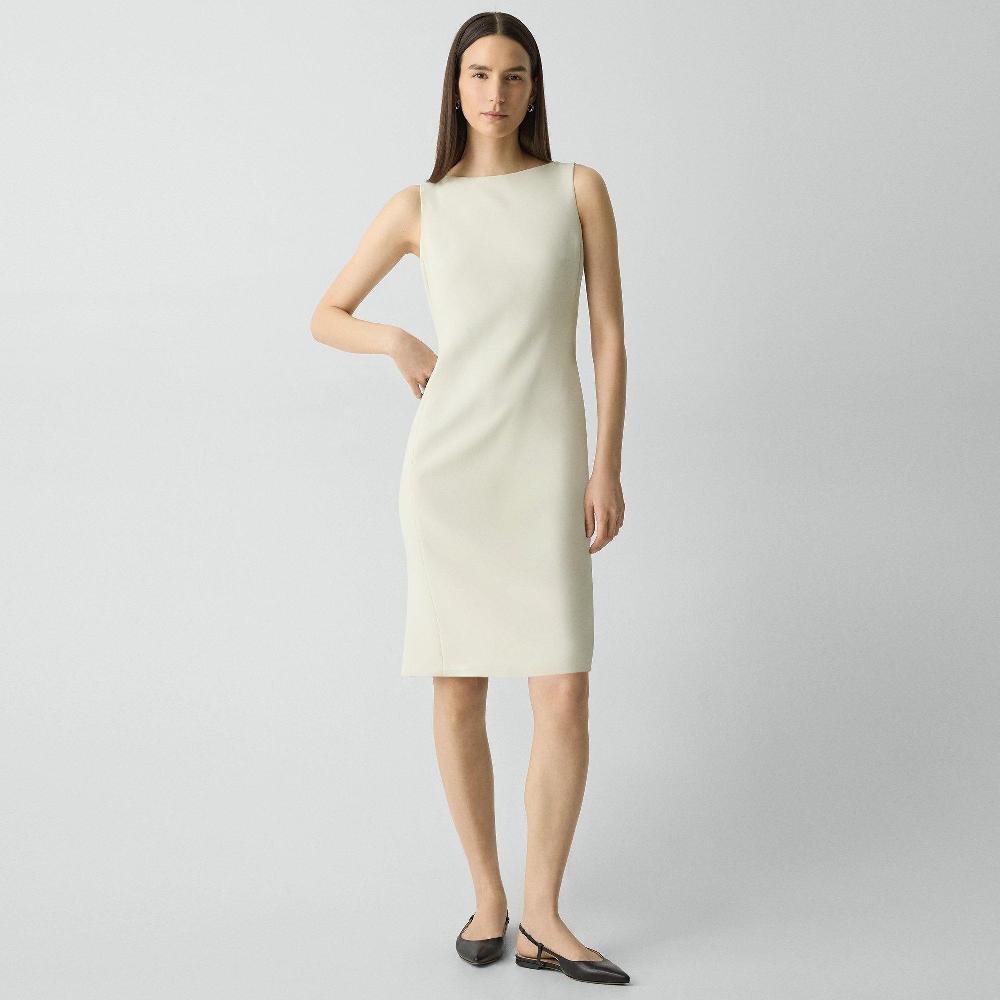 j brand Flared Dress in Admiral Crepe rice
