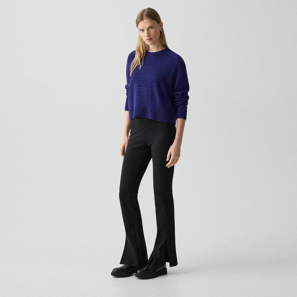 J Brand Flared Slit Legging In Motion Ponte Black