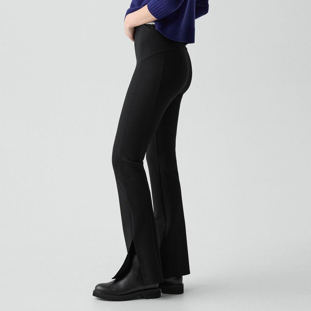 J Brand Flared Slit Legging In Motion Ponte Black