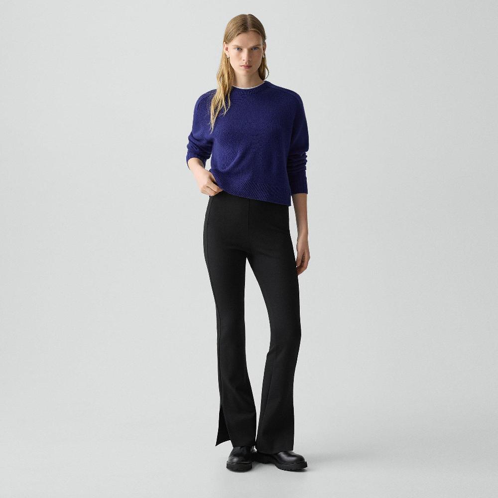 j brand Flared Slit Legging in Motion Ponte black