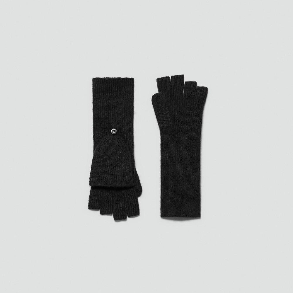 J Brand Fold-Back Gloves In Cashmere Black