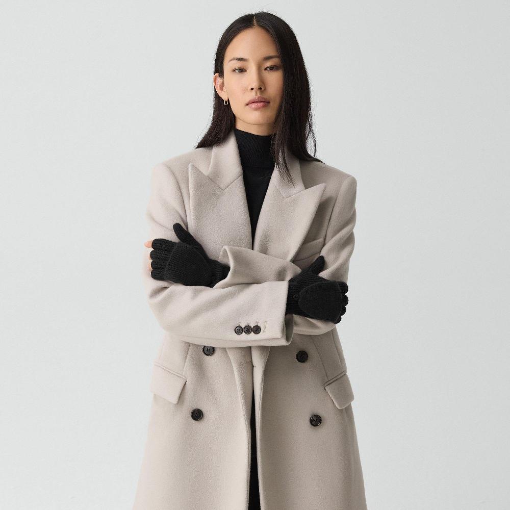 j brand Fold-Back Gloves in Cashmere black