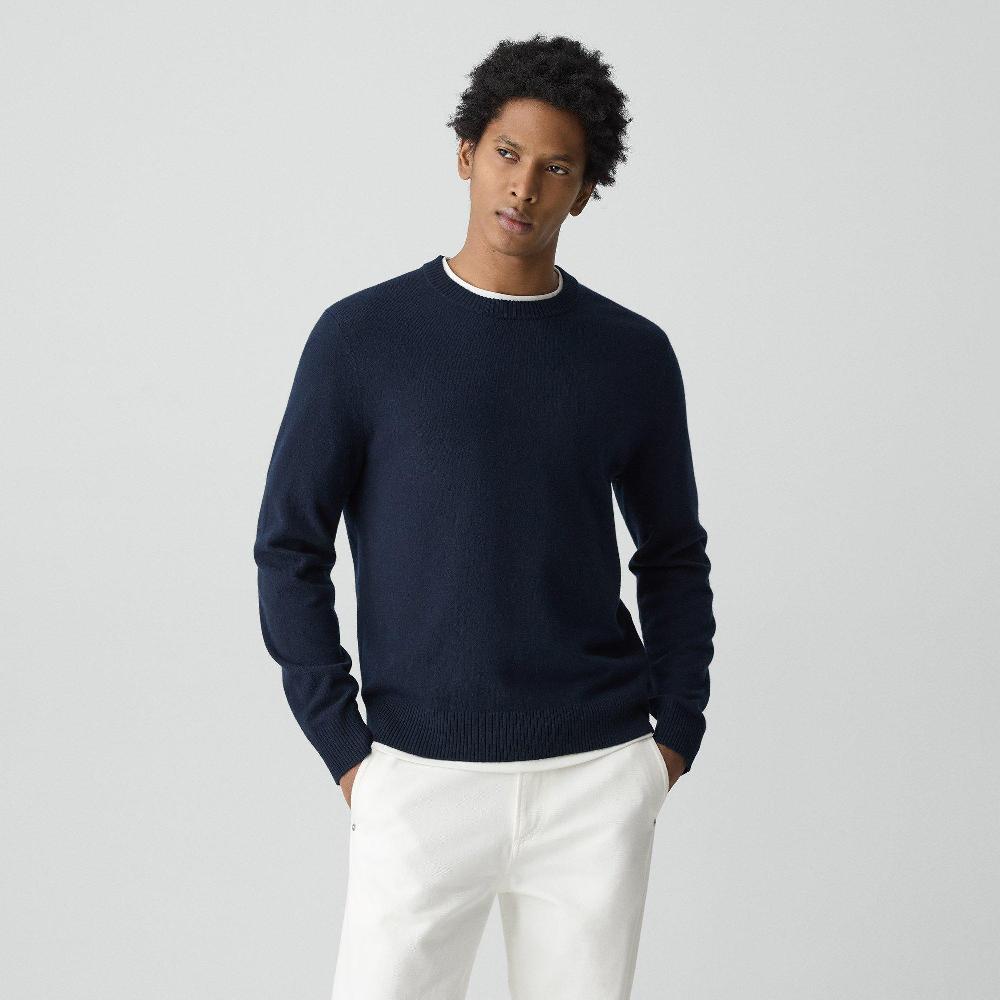 j brand Hilles Crewneck Sweater in Cashmere baltic