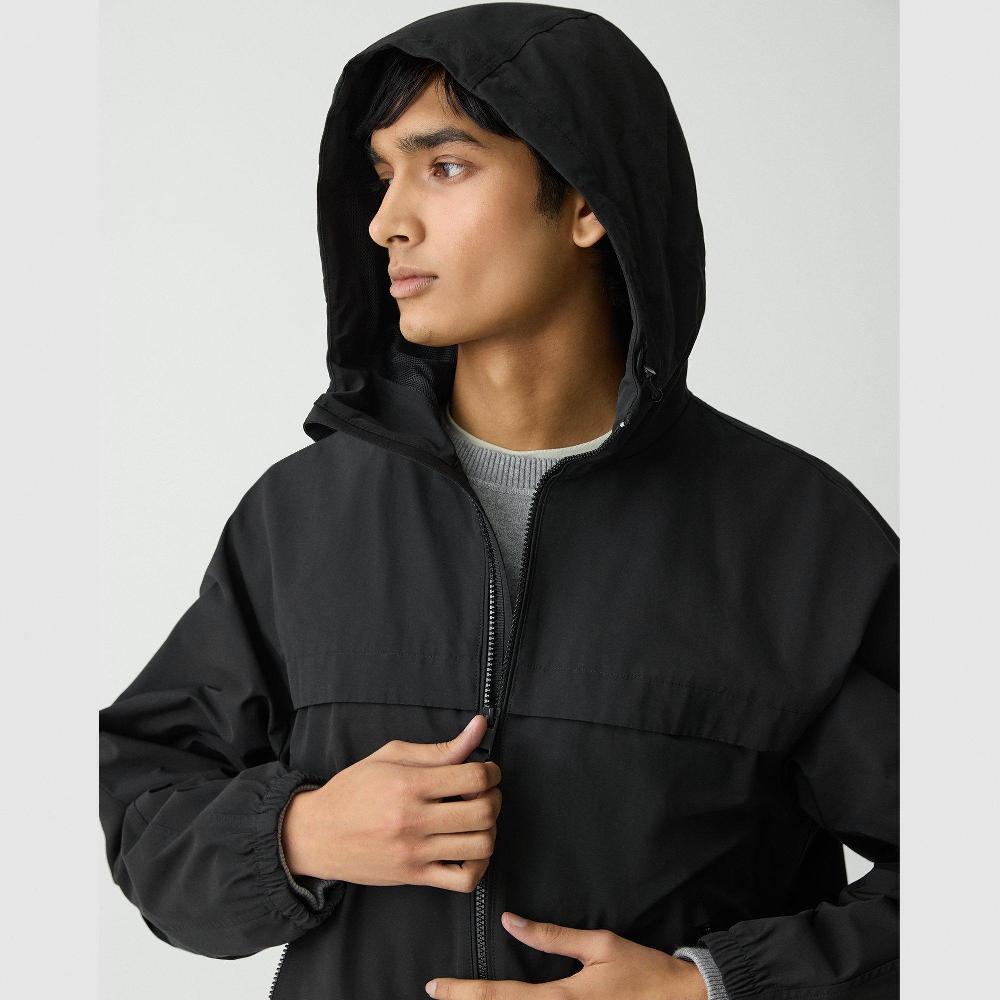 J Brand Hooded Jacket In Cotton-Blend Black