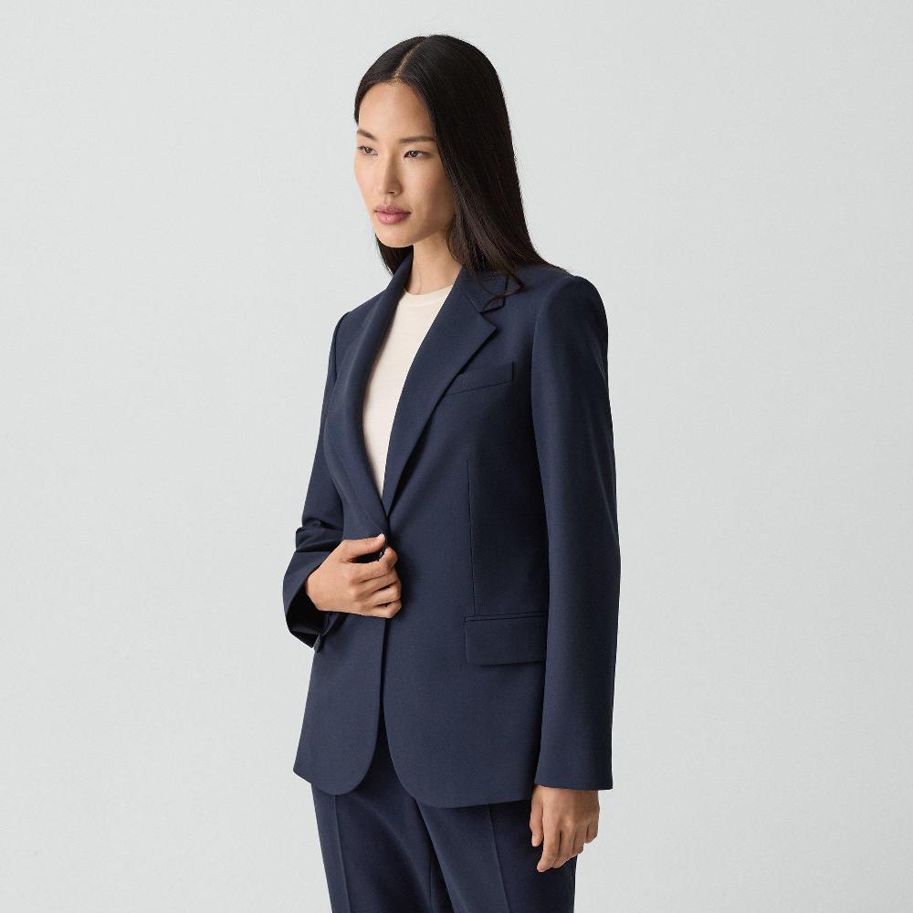 J Brand Lynnia Blazer In Good Wool Nocturne Navy