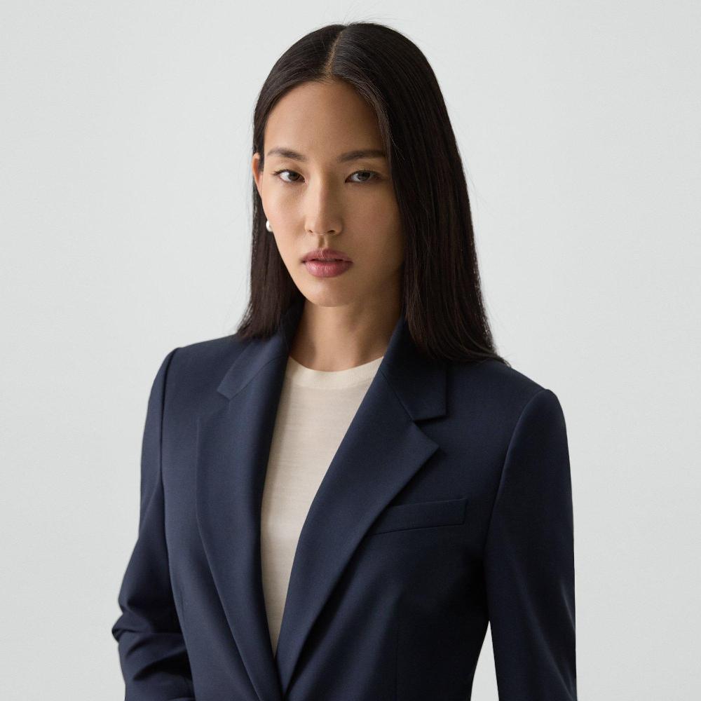 J Brand Lynnia Blazer In Good Wool Nocturne Navy