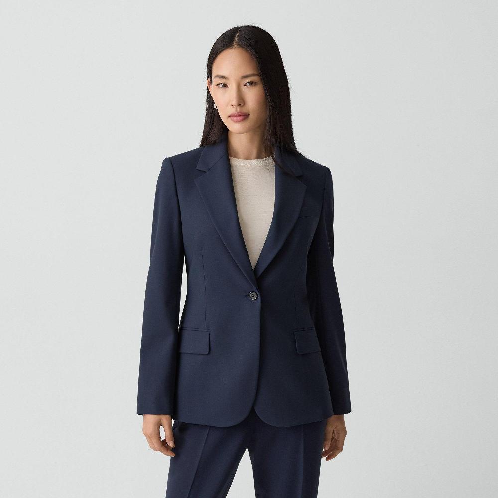 j brand Lynnia Blazer in Good Wool nocturne navy