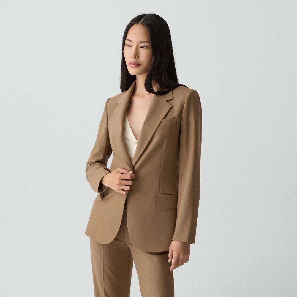 J Brand Lynnia Blazer In Good Wool Truffle