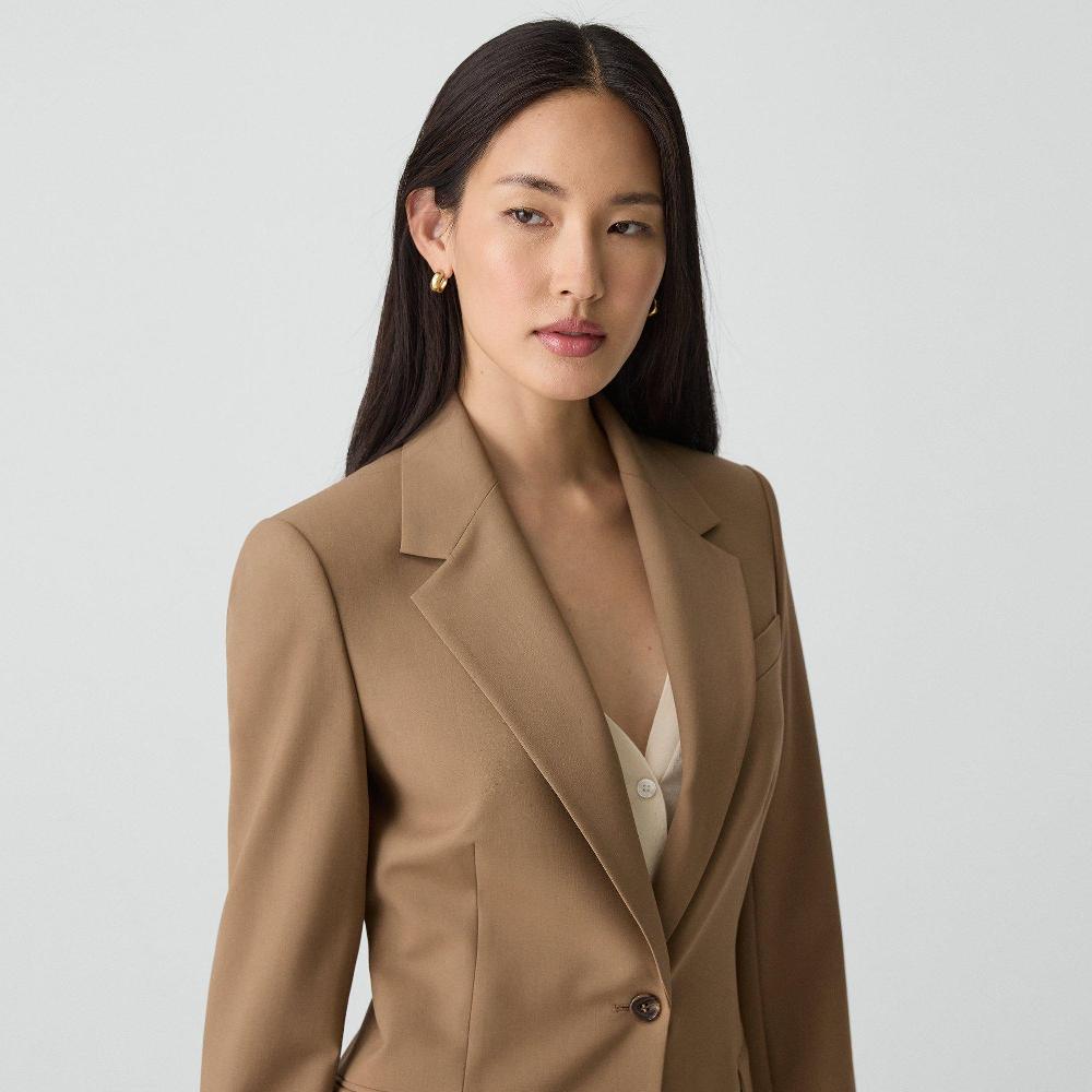 J Brand Lynnia Blazer In Good Wool Truffle