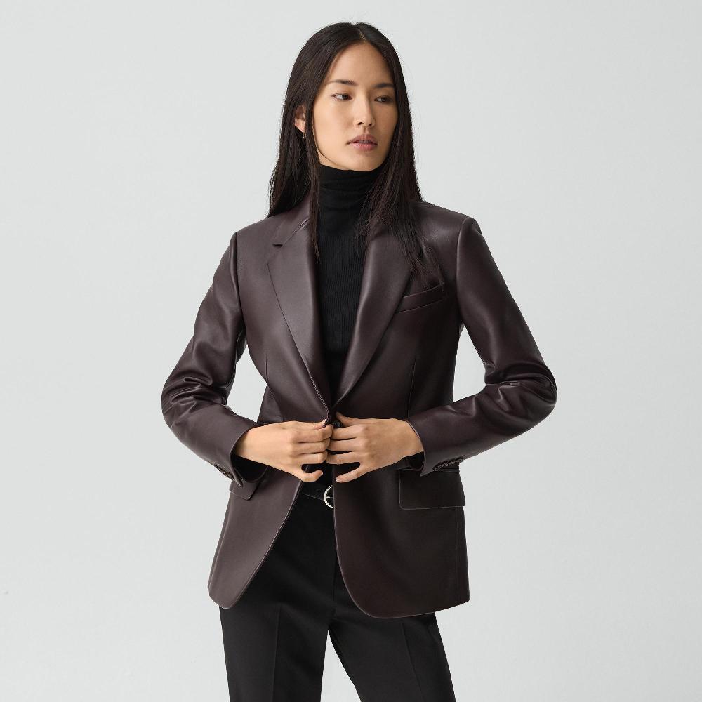 j brand Lynnia Blazer in Leather cacao