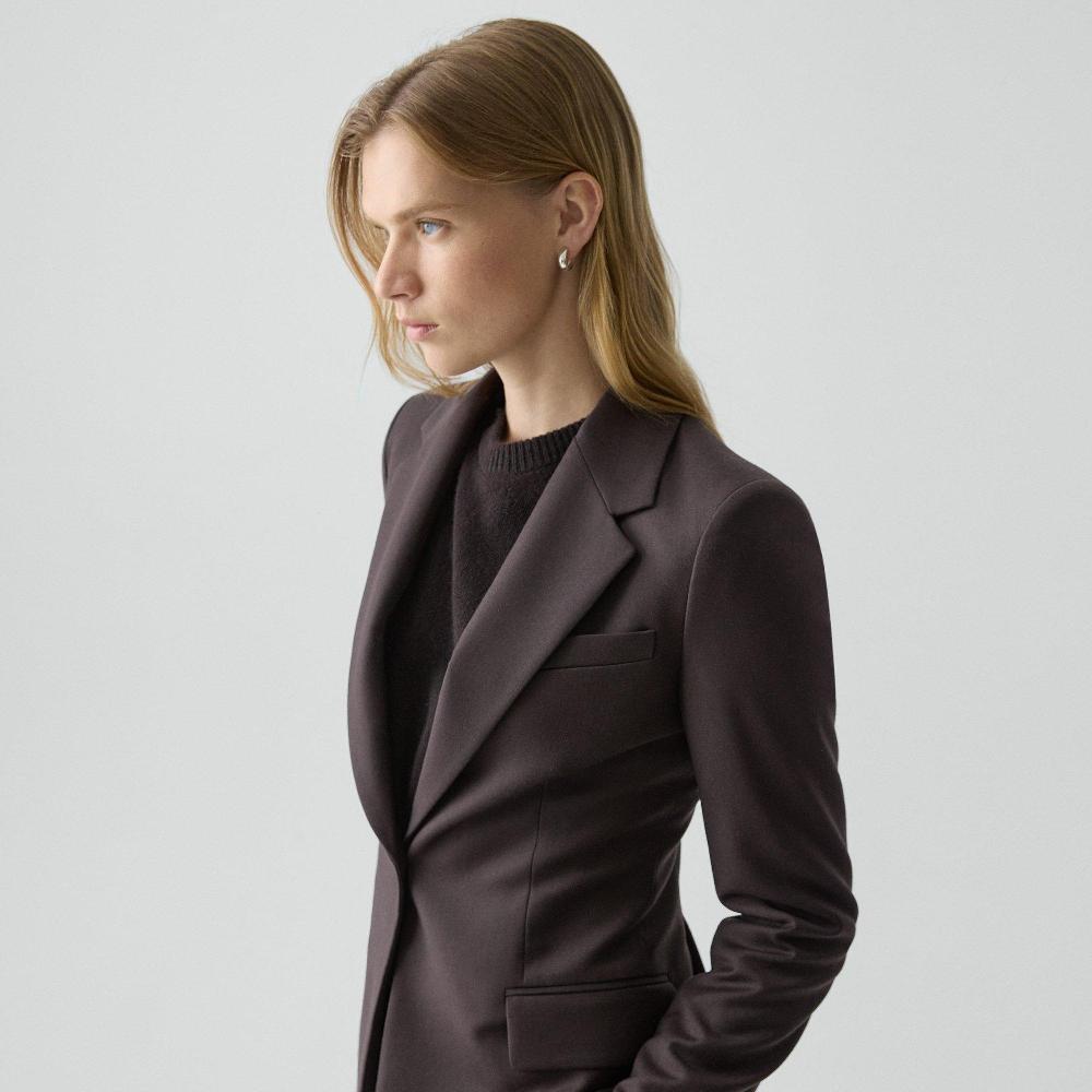 J Brand Lynnia Blazer In Sleek Flannel Cacao