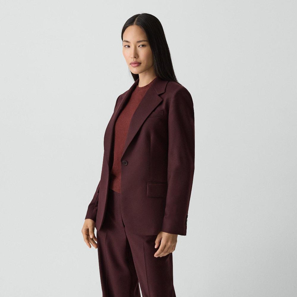 J Brand Lynnia Blazer In Sleek Flannel Merlot