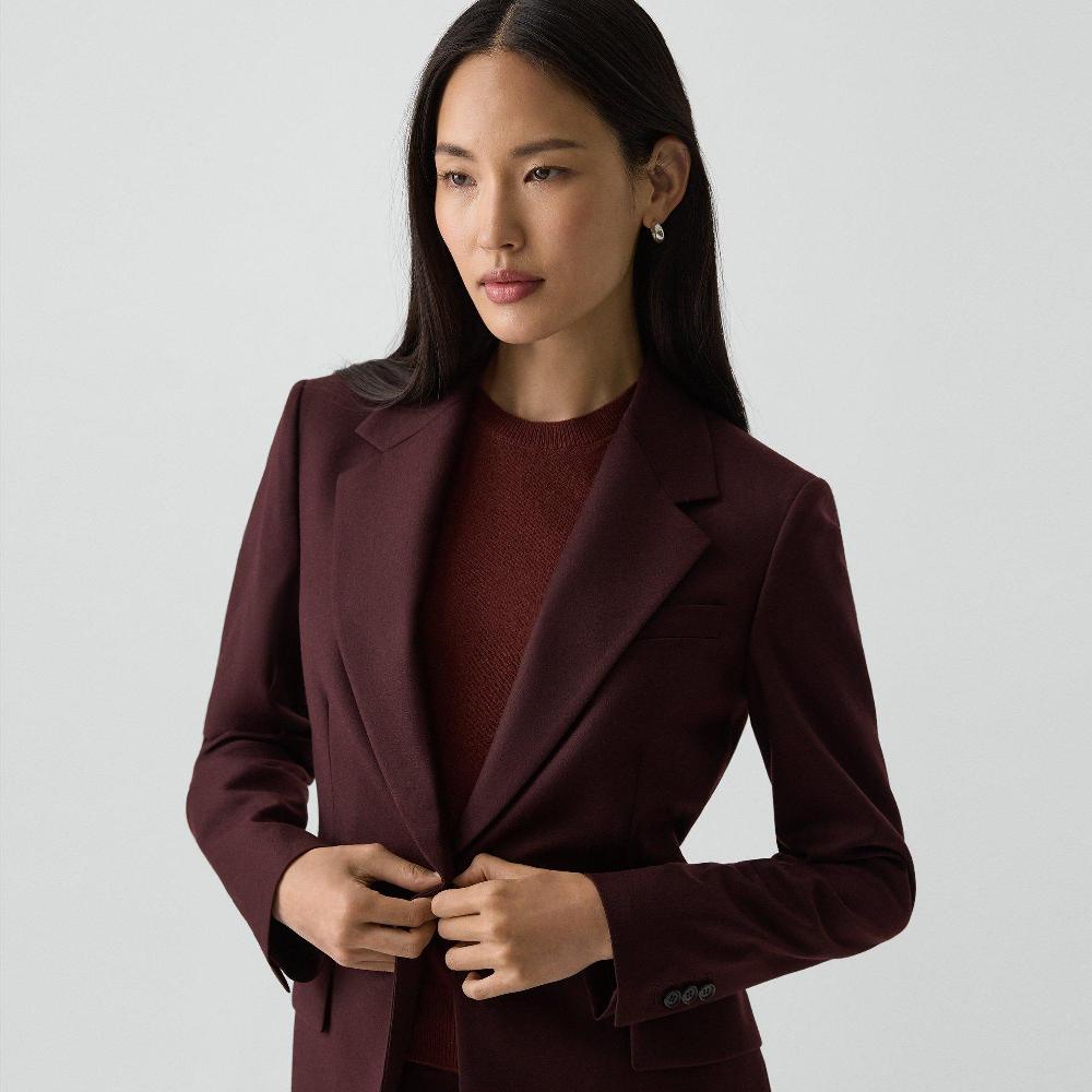 J Brand Lynnia Blazer In Sleek Flannel Merlot