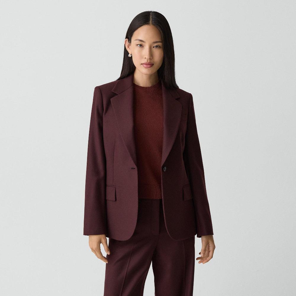 j brand Lynnia Blazer in Sleek Flannel merlot