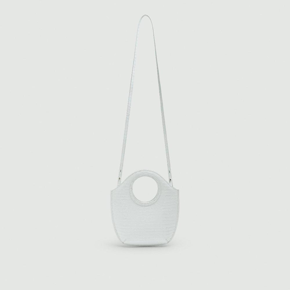 J Brand Mini Circle Bag In Embossed Leather White